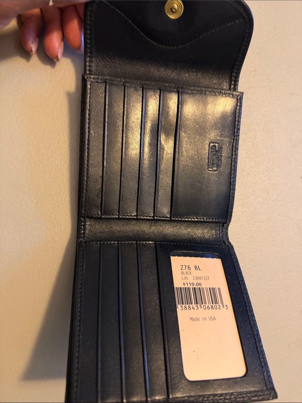 Dooney & Bourke Black Pebbled Leather Coin Wallet with Duck Emblem - Picture 2 of 5
